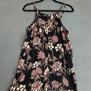 Blu Pepper Jumpsuit Womens M Black Floral Halter Wide Leg Boho Summer Sleeveless